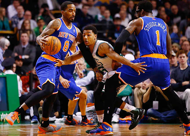 J.R. Smith didn't attempt a shot until there was 5:16 left in the Knicks' latest loss to Boston .
